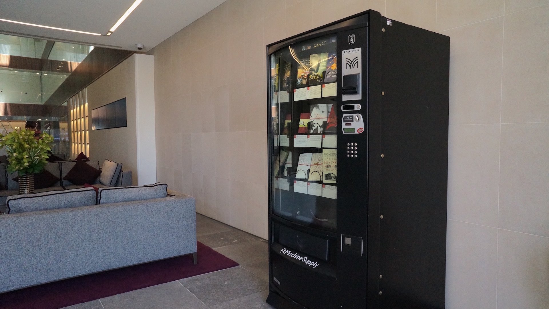 Vending machine in lobby